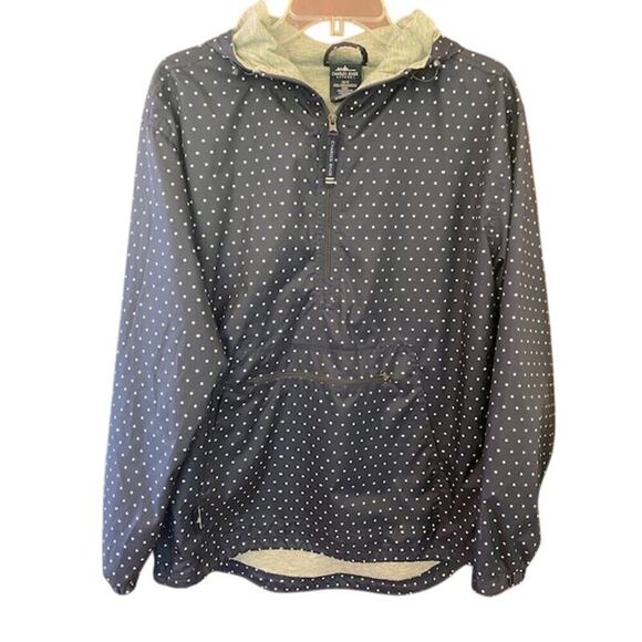 Charles River Windbreaker Chatham Jacket Womens Medium Polka Dot Zipper Pockets - Picture 7 of 9